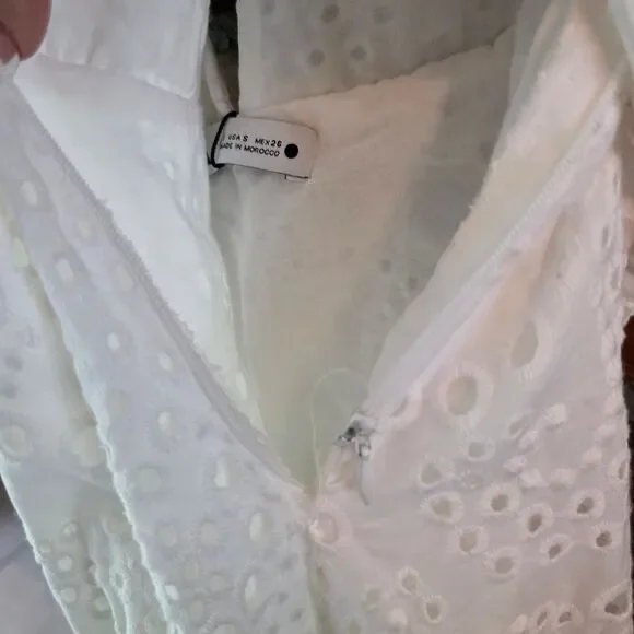 Zara White Wrap Midi Dress with Flutter Sleeves - Picture 6 of 11